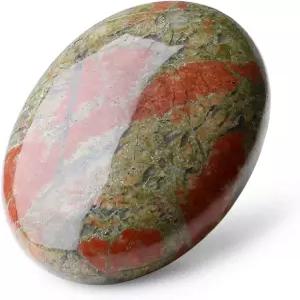 라이다안라 우나카이트 2.4인치 대형 팜스톤 힐링 크리스탈 천연 보석 진정 효과 에너지 균형 레이키 광택