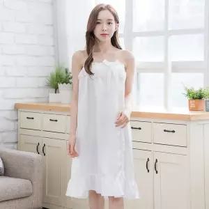 [지니골프]여성 골프웨어 샤워 랩 목욕 가운 미니 원피스 로맨틱무지