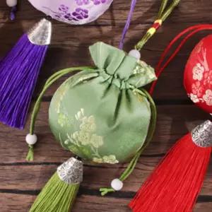 (풀잎색) 매화 한복 복주머니 노리개 전통 향낭 한복주머니