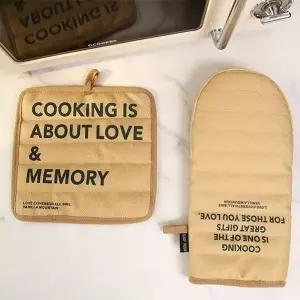 오븐장갑 냄비받침 2종세트 열차단 내열 주방장갑 감성 키친템