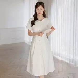 시크라인 XXL까지) 모라주 스트랩 플레어 원피스 하객룩 오피스룩 모임룩 격식룩 빅사이즈