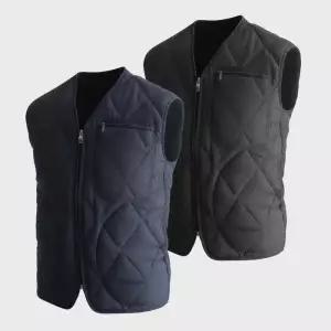 [화이트빌딩]V넥 깔깔이  경량패딩조끼