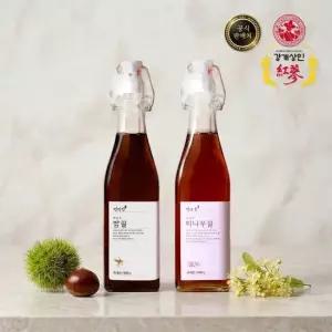 강개상인 밤꿀 X피나무꿀 2병 세트 650gx2개) 벌꿀 청청지역에서 채밀된 천연꿀