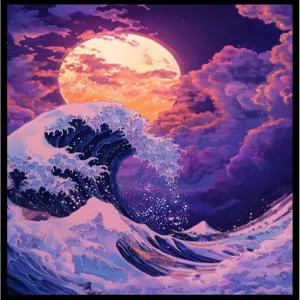 Realm Guard 100ct 텍스처 매트 TCG/MTG 카드 아트 슬리브 (그레이트 퍼플 웨이브)