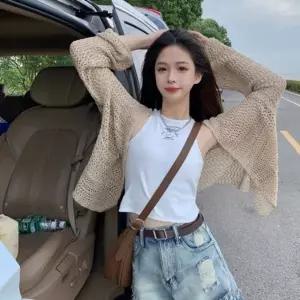 그물가디건 여름 망사 니트 볼레로 가디건