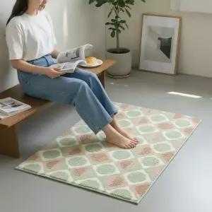 자카드 욕실매트 현관발매트 인테리어 러그 50x80 블루 1개