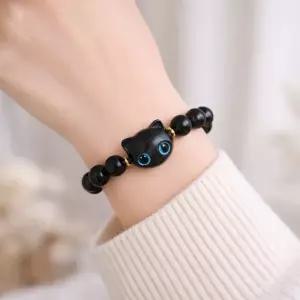 불교염주팔찌 단주 행운 고양이 나무 염주 합장주 삼재 불교용품 CB0501