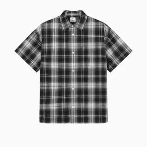 행텐틴즈 동백01 시어서커 반팔 체크 셔츠_블랙  14570-020-404-68-100