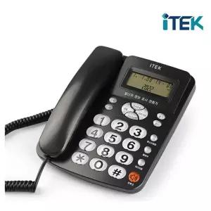 [에스이랜드]아이텍_ 램프 발신자표시 빅버튼 강력벨 유선전화기 IK-320BK (블랙)