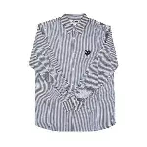 플레이 꼼데가르송 스트라이프 블랙 하트 셔츠 블루 AX B018 051 AZ B018 BLUE