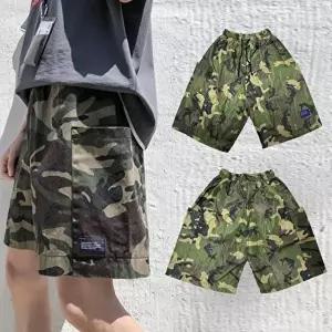 [옷자락]남자 데일리 스트릿 카모 와이드 반바지