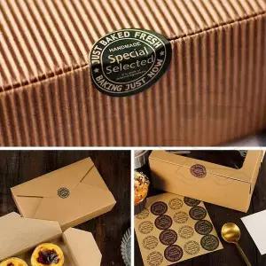 포장 스티커 1장 상자 원형 베이커리박스 봉인 크라프트 WFJ6FFT