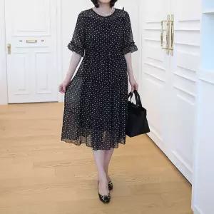 쉬즈마담 N2731 샤 프릴소매 쉬폰원피스 50대 엄마옷