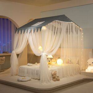 공주 침대 커튼 모기장 커텐 인테리어 캐노피 사각 핑크 방충망 데이원 통합 스타일 레이스