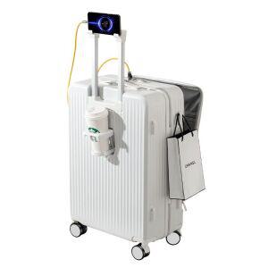 컵 홀더 캐리어 기내용 충전구 노트북 20인치 앞열림 알루미늄 중형 확장형 가방 소형