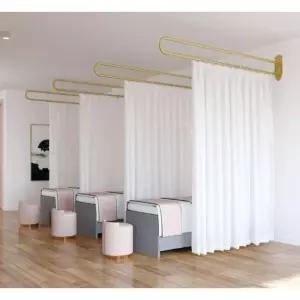 u자형커튼 미용실 막대 칸막이 금색 병원 가림막 홀 피부관리실 커튼봉 한의원 분리 미용