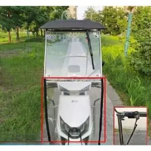 전기 스쿠터 캐노피 커버 시야확보 오토바이 삼륜차 차양 바람막이 전기차 지붕 자전거 차단