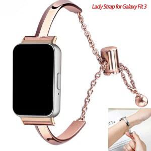 삼성 Galaxy Fit 3 용 새 스트랩 Watch 팔찌 여성용 스틸 스마트 밴드 스테인레스 금속 시계 액세서리