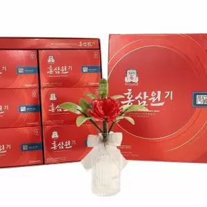 [신세계라이브쇼핑]아토제이드 천연옥꽃 카네이션 모던화병 + 정관장 홍삼원기 세트 (본품+50mlX30포+...