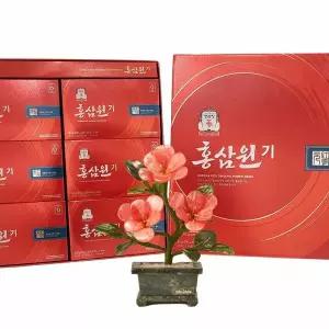 [신세계라이브쇼핑]아토제이드 천연옥꽃 플루메리아 3송이 레드 + 정관장 홍삼원기 세트 (본품+50mlX30...