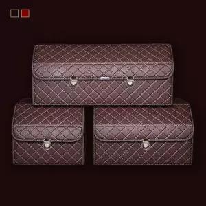 키밍 자동차 트렁크 정리함 접이식 수납박스 량용품 랑용 다기능 다용도 PU가죽 대형