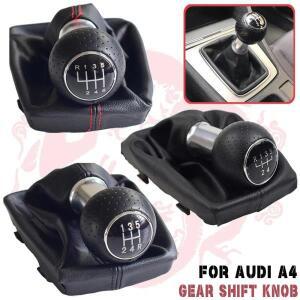 Audi A4 B6 2000-2008 수동 5 6 속도 자동차 기어 시프트 시프터 노브 레버 핸들 헤드 가죽 방진 커버 포함