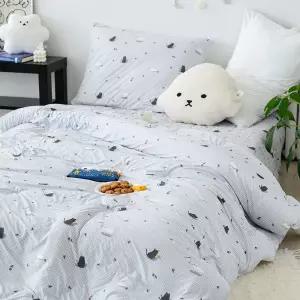 퀸 사계절 침구세트 이불 신혼 호텔 혼수 기숙사 호텔식 간절기 침구 그레이 퀸