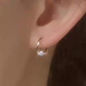 [더블유비엘][연우착용] 더블유비엘 14k post 루엘 원터치 링귀걸이