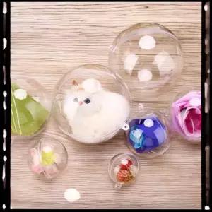 고리형 PP 투명 다용도 원형캡슐 6cm/6P 투명볼케이스 추첨볼 소품장식