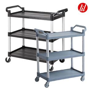 스텐 3단 서빙카트 식당 주방 호텔 매장 업소용 가정용 트롤리 이동식 선반 대형 특대형 수납 트레이 무빙 저소음 카트 서빙카 밀차