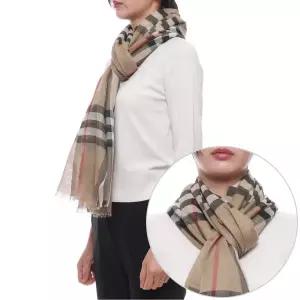 [버버리] 26SS 여성 체크 울 실크 머플러 (8078779 ARCHIVE BEIGE W 26S)