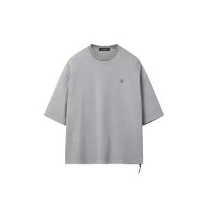 [커스텀멜로우](강남점) 라이트 그레이 오버사이즈 핏 다잉 티셔츠 CQTAM25421GYL