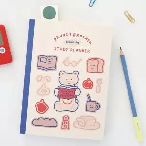로마네 브런치 브라더 4개월 스터디 플래너 (크림)스케줄러노트 다이어리 스케줄러 스케쥴러 공부 학습 수