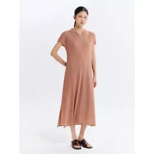 [플리츠미][최초가 178000원] 카라 폴딩 캡소매 플리츠 원피스_EPOPM126003