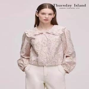 [써스데이아일랜드][Thursday Island] 플라워 자수 러플 블라우스(T242MBL140W)