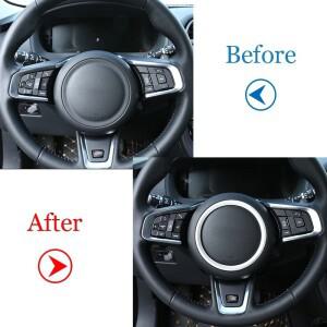 [호환] 재규어 XFL F-PACE XE X761 ABS 탄소 섬유/블랙 자동차 스티어링 휠 링 장식 스티커 트림 액세서리