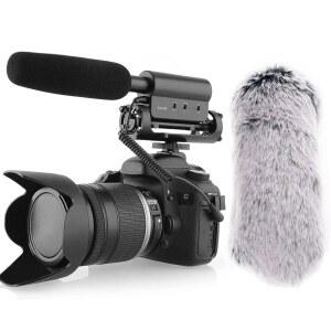 [미국배송] 니카마 SGC-598 콘덴서 샷건 마이크 DSLR 카메라 캐논 EOS 니콘용 윈드스크린 머프 1개 소니 미러리스 DV 캠코더용(캐논 T5 T6 및 T7용 제외)