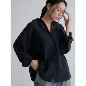 에잇세컨즈 레이온 혼방 오버핏 시어 셔츠 네이비 356364CM4R