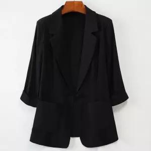 마이 에어컨 데일리룩 린넨 빅사이즈 린넨자켓 블랙 여름