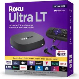 Roku Ultra LT (2023) HD/4K/HDR Dolby Vision 쿼드코어 스트리밍 플레이어(HDMI 케이블 헤드폰 음성