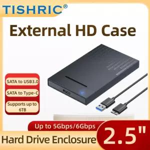 TISHRIC 2.5인치 하드 디스크 케이스 드라이브 SATA to USB Type-C 외장 하우징 6TB 지원