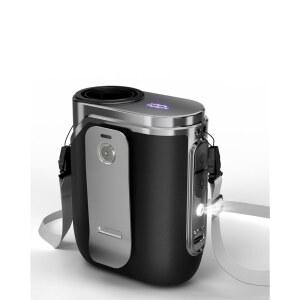 스위트풀 휴대용 선풍기 충전식 - 목 허리용 5온스 미니 핸즈프리 개인용 선풍기, 100배속 터보 기류, LED 조명이 장착된 바디용 셔츠 벨트 착용 클립, 야외 여행용 작업용(블랙)