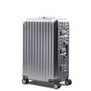 [10년 A/S 보장] 알벡스 티탄 알루미늄 하드 캐리어 실버 TSA락 기내 수하물 여행용 20/24/26/29 인치 저소음 바퀴