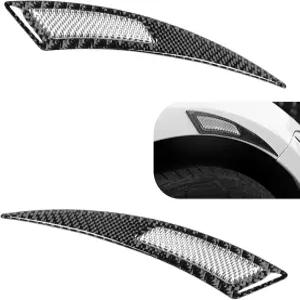 허그윗 2 PCS 탄소 섬유 휠 아치 보호대 고무 자가 접착 플레어 스티커 측면 범퍼 가드 대부분의 자동차에