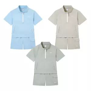 네파 키즈 아노락 상하의 세트 초등 여름 등교룩 반팔 반바지 하프집업 나일론 캥거루 포켓