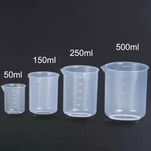 실험실 비커용 플라스틱 측정 컵 눈금 머그잔 주방 베이킹 용품 도구 개 4 50 ml 250