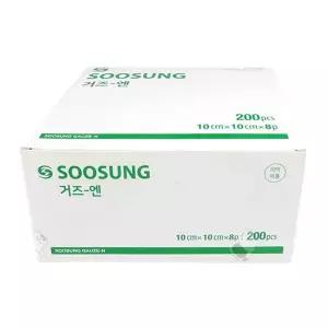수성거즈엔 10x10x8겹 200매 2박스 수성 거즈 엔 4인치