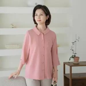 엄마옷 마담4060 꽃진주카라 중년여성 데일리 블라우스 -RBL2604066-