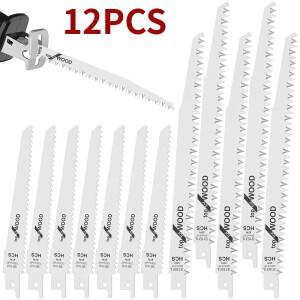 목재 합판 절단용 왕복 톱날, 날카로운 목공 도구, 6 인치, 9 5TPI, 12 개