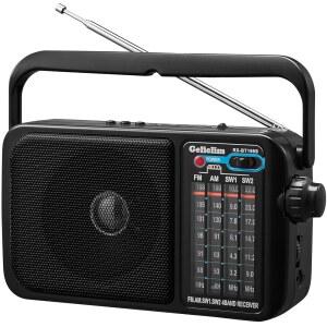 블루투스 라우드 스피커, 벽에 라디오 플러그인 또는 배터리로 작동하는 가정 또는 실외 최고의 수신 기능, 이어폰 잭, 사용하기 쉬운 대형 다이얼, 시니어용으로 적합한 젤림 라디오 휴대용 AM FM